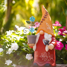 Load image into Gallery viewer, Solar Gnome, Creative Garden Gnome Dwarf Holding Flower Pot, Decorative Solar Light Sculpture, Faceless Outdoor Doll for Patio, Lawn, Yard, and Doorway Decor, 6.06x5.51x12.79 inch