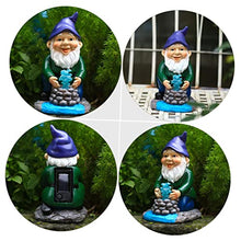 Load image into Gallery viewer, Happyyami Garden Dwarf Solar Light Weatherproof Resin Gnome Statue for Outdoor Decor Garden Ornament Unique