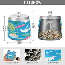 Load image into Gallery viewer, Hawaiian Gnome Cigarette Butt Bucket, Stainless Steel Ashtray with Lid, Ashtray Outside