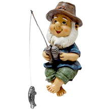 Load image into Gallery viewer, GWCYMYD Garden Gnome Statue, Waterproof Small Fishing Gnome, Resin Garden Gnomes Ornaments Art Decoration Present for Indoor Outdoor Patio Yard Lawn Porch