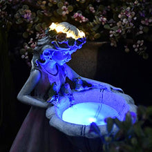 Load image into Gallery viewer, MYYINGBIN Flower Fairy Solar Garden Light Outdoor Angel Statue Landscape Lamp Resin Figurine For Courtyard Lawn Woodland, S