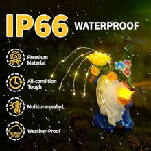 Load image into Gallery viewer, Solar Operated Garden Statues, Outdoor Figurine LED Lights Solar Statue, Whimsical Resin Night Lamp Decorative Gnome for Christmas Birthday Housewarming Celebration Ornament