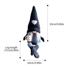 Load image into Gallery viewer, JstDoit 2 Pcs Gonk Gnomes Plush Bar Decor, Handmade Swedish Tomte Gnomes Gifts Farmhouse Scandinavian Figurine for Home Kitchen Coffee Station Table Shelf Decor (Black)