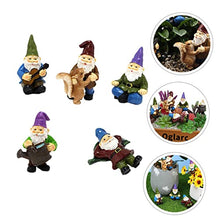 Load image into Gallery viewer, Happyyami 6pcs Creative Resin Garden Gnome Ornament Set Grandad Garden Ornaments Gnome Statue Micro Landscape