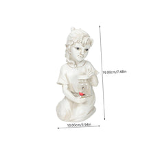 Load image into Gallery viewer, Happyyami Garden Decoration Resin Statue Solar-powered Garden Sculpture Outdoor Décorative Lighting Outdoor Ornament