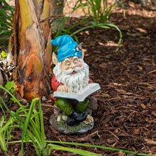 Load image into Gallery viewer, Alpine Corporation 34 cm Tall Outdoor Garden Gnome Reading a Book Yard Statue Decoration