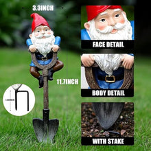 Load image into Gallery viewer, Tixqeaif Garden Gnomes Decorations for Yard, Funny Outdoor Statue Gift, Naughty Knome Standing on A Shovel, Home Sculptures Easy Install Easy to Use