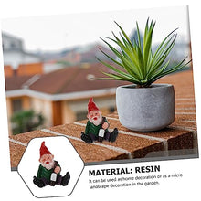 Load image into Gallery viewer, SUPVOX Lovely Dwarf Gnome Statue Resin Craft Miniature Cartoon Garden Ornament for Lawn Moss Succulent Decoration Cute Funny Sitting Drunken Figure for Outdoor and Home Display