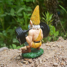Load image into Gallery viewer, Garden Gnome Outdoor Workout Statues, Barbell Dwarves Sculpture, Weightlifting Resin Gnome, 13 x 8 x 6 cm, Dwarf Weightlifting Resin Ornaments for Patio Lawn Home Decorations (Weightlifting Gnome)