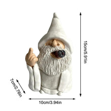 Load image into Gallery viewer, MOOCOCO Garden Gnome Statue, Funny Smoking Middle Finger Wizard Gnomes Statue Garden Figurine Art Garden Decoration, for Outdoor Lawn Yard Garden Porch Patio Ornaments (Middle Finger)