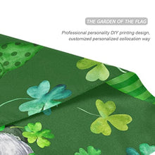 Load image into Gallery viewer, St Patrick Day Gnomes Lucky Four Double Sided Large Garden Flag for Outside Yard Decor 28 x 40 Inch