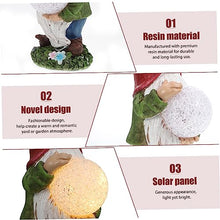 Load image into Gallery viewer, Happyyami 1pc Delicate Solar Gnome Light Charming Gnome Figurine for Garden Solar-powered Outdoor Illumination Create Romantic Atmosphere Your