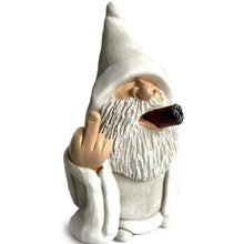 Load image into Gallery viewer, MOOCOCO Garden Gnome Statue, Funny Smoking Middle Finger Wizard Gnomes Statue Garden Figurine Art Garden Decoration, for Outdoor Lawn Yard Garden Porch Patio Ornaments (Middle Finger)