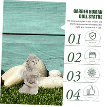 Load image into Gallery viewer, SUPVOX Lawn Solar Light Lovely Resin Human Doll Shaped Garden Statue with Solar Powered LED Decorative Outdoor Ornament for Patio and Pathway Lighting