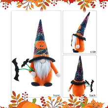 Load image into Gallery viewer, Dbvnnsy 2PCS Halloween Gnomes Plush Decorations Halloween Gonk with Bat Spider Web Pumpkin Cute Faceless Doll for Indoor Table Tiered Tray Home Decor