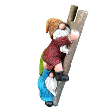 Load image into Gallery viewer, WPJFMXZ Garden Gnome Statue, Funny Climbing Ladder Gnomes Figurine Resin Sculpture Outdoor Decor for Patio Yard Lawn Porch Ornaments Gift