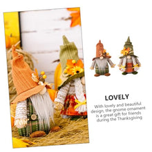 Load image into Gallery viewer, Cabilock 2pcs Decorative Gnome Dolls for Thanksgiving Knitted Fall Gnome Ornaments Maple Leaf Hats Harvest Festival Decor for Home and Garden