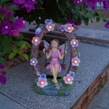 Load image into Gallery viewer, VEEKI Garden Statue Outdoor, Cute Solar Fairy Statue Resin Figurine Lights Outdoor Waterproof, Outdoor Decor Sculpture for Garden Yard Patio Lawn, Fairy Gifts for Mom Grandma Women