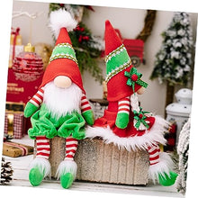 Load image into Gallery viewer, Ciieeo 2Pcs Delicate Gnome Doll Ornaments Christmas Gnome Decorations for Tabletop Centerpiece Style and Gonk Figurines for Holiday Decor