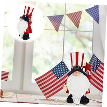 Load image into Gallery viewer, Alipis 2pcs Independence Day Resin Gnome Figurine Patriotic Home Adornment Creative Dwarf Decoration for July for Friends and Family