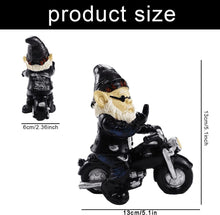 Load image into Gallery viewer, agctrler Biker Gnomes Garden Ornaments, 13 cm Funny Gnome Riding Motorcycle Outdoor Statues, Resin Dwarf Figurine Riding Motorcycle, Waterproof Gnome Figurine for Garden Yard Patio Lawn Decoration