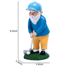 Load image into Gallery viewer, MOOCOCO 8.3 Inch Golf Gnomes Statues,Outdoor Golf Playing Garden Gnome Statue,Patio Yard Lawn Desk Home Office Decoration,Resin Dwarfs Figurine,1 Pc