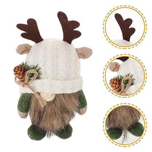Load image into Gallery viewer, Toyvian Gnome Garden Statue Christmas Gnome Decor Deer Antler Figurine Holiday Ornaments