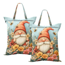 Load image into Gallery viewer, Quteprint 2 Pcs Large Travel Laundry Bags with Handle, Garden Bees Flowers Gnome Waterproof Reusable Wet Dry Bag, Lightweight Dirty Clothes Organizer for Beach, Camping, Gym, Travel & Home