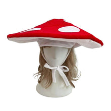 Load image into Gallery viewer, Vobumix Red Mushroom Hat Cosplay Plant Cap Funny Head Accessory Party Props for Halloween Themed Events Holiday