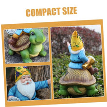 Load image into Gallery viewer, Happyyami Cartoon Solar Gnome Lamp Ornament Solar-Powered Resin Garden Decor for Outdoor Use and Weather-Resistant Unique Decoration for Home and Lawn