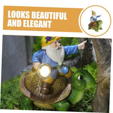 Load image into Gallery viewer, Happyyami Cartoon Solar Gnome Lamp Ornament Solar-Powered Resin Garden Decor for Outdoor Use and Weather-Resistant Unique Decoration for Home and Lawn