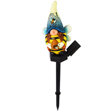 Load image into Gallery viewer, Solar Garden Gnome, Bee Gnome Statue, Garden Stake Lights, Solar Pathway Lights, Solar-Powered Bee Gnome Statue Decorative for Outdoor Garden Lights, 5.71x3.74 Inches,
