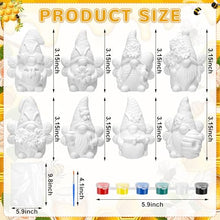 Load image into Gallery viewer, Foilswirl 8 Pcs Bee Gnome Ceramics to Paint Ready to Paint Your Own Ceramic Gnome Statues DIY Unpainted Ceramics Paintable Figurines Kit Crafts with Brush Palette for Boys Girls