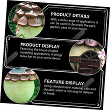 Load image into Gallery viewer, Toyvian 2 pcs Solar Powered Creative House Micro Landscape Ornament for Garden Outdoor Decor Unique Resin Glowing Adornment for Porch and Pathway Lighting