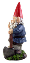 Load image into Gallery viewer, DWK Small Angry Garden Gnome with Shovel Figurine, 9 Inches