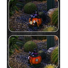 Load image into Gallery viewer, LLDW Halloween Resin Ornaments Halloween Pumpkin House Status with Witch Hats,Orange Pumpkin Fairy House Statue Halloween Pumpkin House Decor Resin Garden Luminous Witch Ghost Ornaments