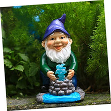 Load image into Gallery viewer, Happyyami Garden Dwarf Solar Light Weatherproof Resin Gnome Statue for Outdoor Decor Garden Ornament Unique