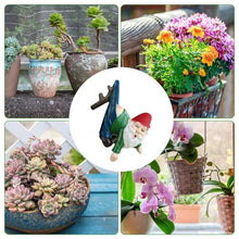 Load image into Gallery viewer, Générique GNOME Garden, Resin Dwarf Statue, Hangable Whimsical Figurine Flower Pot Hanger, Cute Tiny GNOME Decor with Hat, Succulent Planter for Yard Lawn Patio Balcony
