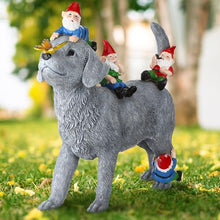 Load image into Gallery viewer, Chunful Dog and Gnome Garden Statues for Outside Decor with Butterfly Funny Yard Decorations Home Outdoor Patio Lawn Ornaments Housewarming Gifts for Women Mom Grandma, 10.63 x 10.63 x 2.76 Inches