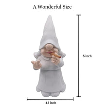 Load image into Gallery viewer, MINICAR 8'' H Funny Middle Finger Lady Gnomes Statues Outdoor Decor, Naughty Smoking Sculptures Garden Yard Patio Decorations, Paintable Unique Gifts