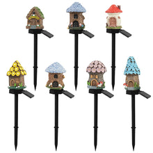 Load image into Gallery viewer, BOBVB 7pcs Solar Fairy Lights Garden Gnome Statues Outdoor Waterproof Mushroom Lights Resin Yard Owl for Patio Mushroom Lawn Statue for Patio Lawn Party Decorations