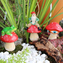 Load image into Gallery viewer, kaiwern Fairy Garden Accessories, 3 Pack Mini Frog and Gnome Mushroom Statues, Cute Animal Figurines Garden Planter Decor, Miniature Fairy Sculpture Decoration for Flower,Yard,Lawn Ornament, DIY Gift