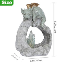 Load image into Gallery viewer, VEEKI Solar Dragon Garden Statues Outdoor, Resin Dragon Statue Solar Figurine Lights Outdoor Waterproof, Solar Sculpture Dragon Decor for Garden Yard Patio, Dragon Gifts for Mom Grandma Women