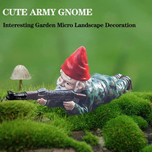 Load image into Gallery viewer, GAZETSZ Garden Gnomes, 4.5inch Gnome Statues, Military Gnome with Gun, Funny Army Gnomes Decorations for Yard, Indoor Outdoor Halloween Christmas Thanksgiving Gifts (Red+Yellow+Blue)