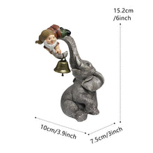 Load image into Gallery viewer, Meyas Garden Statues Garden Sculptures Garden Decoration Figures Desktop Ornament Figures Statues Elves Elephant Landscape Sculpture Decoration Gnome Elephant Bell Resin Statues Yard Balcony