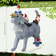 Load image into Gallery viewer, Chunful Dog and Gnome Garden Statues for Outside Decor with Butterfly Funny Yard Decorations Home Outdoor Patio Lawn Ornaments Housewarming Gifts for Women Mom Grandma, 10.63 x 10.63 x 2.76 Inches