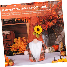 Load image into Gallery viewer, ULTECHNOVO 2pcs Thanksgiving Gnome Doll Decor Plush Gnomes for Garden Ornament Thanksgiving Day Adornment