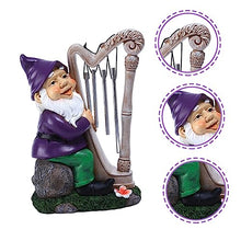 Load image into Gallery viewer, Happyyami Gnome Garden Decor Statue Solar Gnomes for Outdoor Unique Ornament for Yard