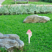 Load image into Gallery viewer, Happyyami Garden Glowing Resin Mushroom Stake Outdoor Decor for Lawns Flower Pots Miniature Landscapes Lifelike Garden Mushroom Ornament for Patios Front Porches