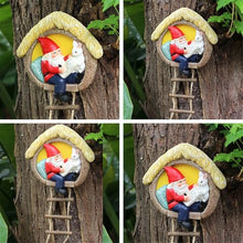Load image into Gallery viewer, Limtula Garden Landscape Statue Gnomes And Rabbits With Ladder Resins Hanging Ornament For Indoor And Outdoor Use Tree Decors Garden Decoration